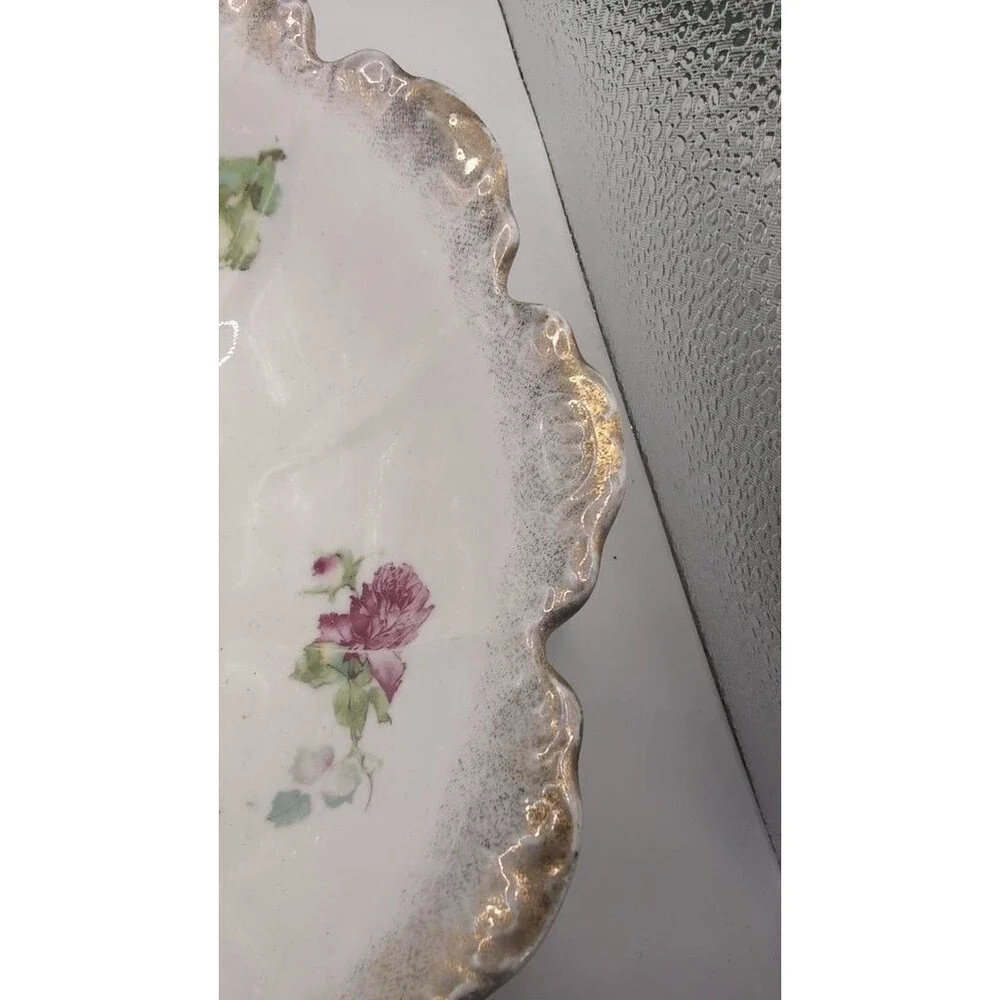 Antique Wheelock Germany Floral Porcelain Bowl
